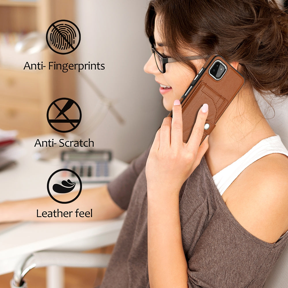 Samsung Galaxy A22 5G Shockproof Leather Phone Case with Card Holder - Stylish, Durable, and Convenient