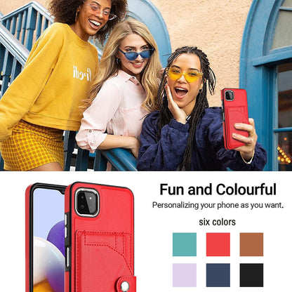Samsung Galaxy A22 5G Shockproof Leather Phone Case with Card Holder - Stylish, Durable, and Convenient