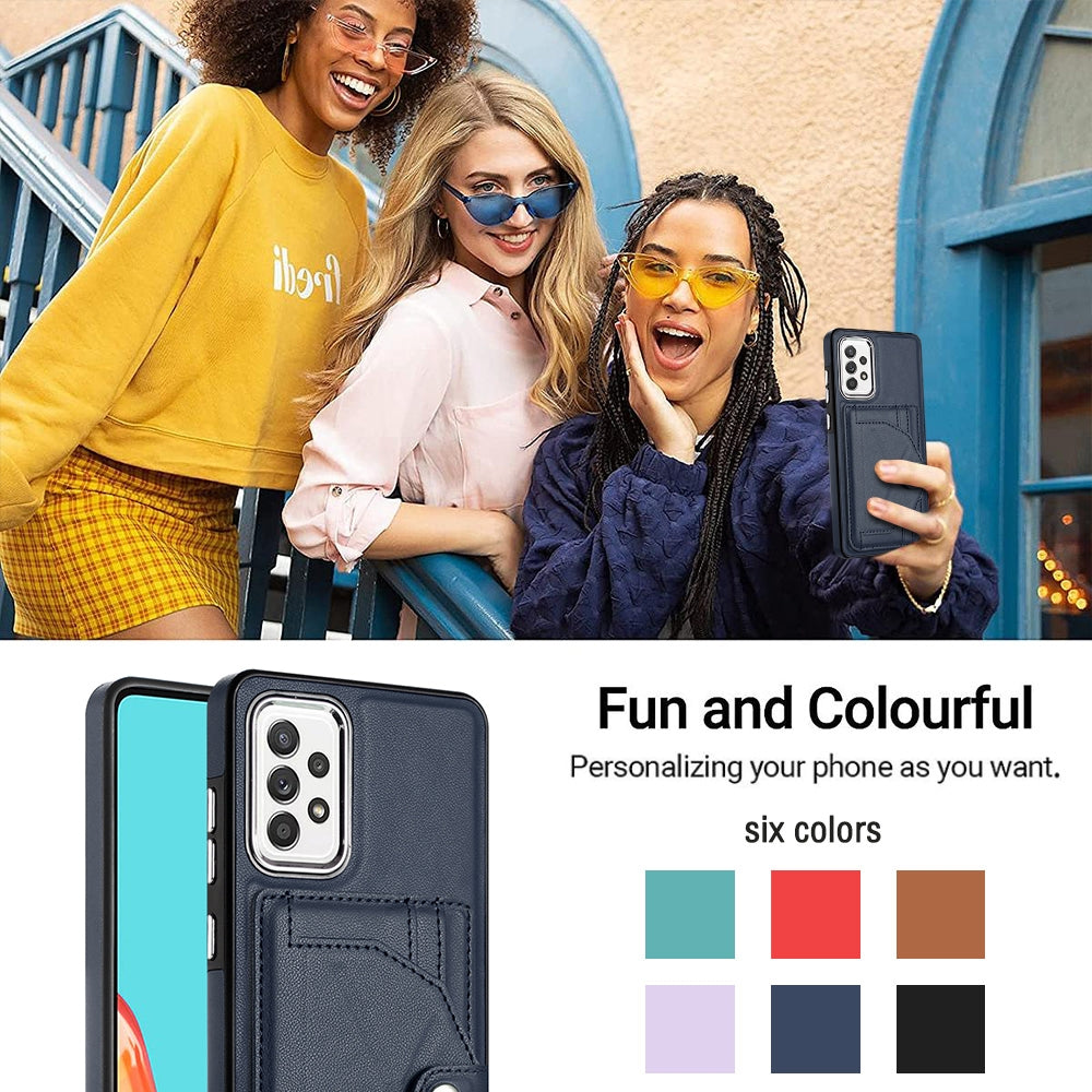 Samsung Galaxy A72 4G Shockproof Leather Phone Case with Card Holder - Stylish, Durable, and Convenient