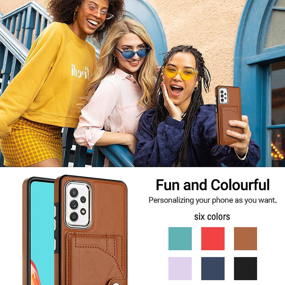 Samsung Galaxy A52 5G Shockproof Leather Phone Case with Card Holder - Stylish, Durable, and Convenient