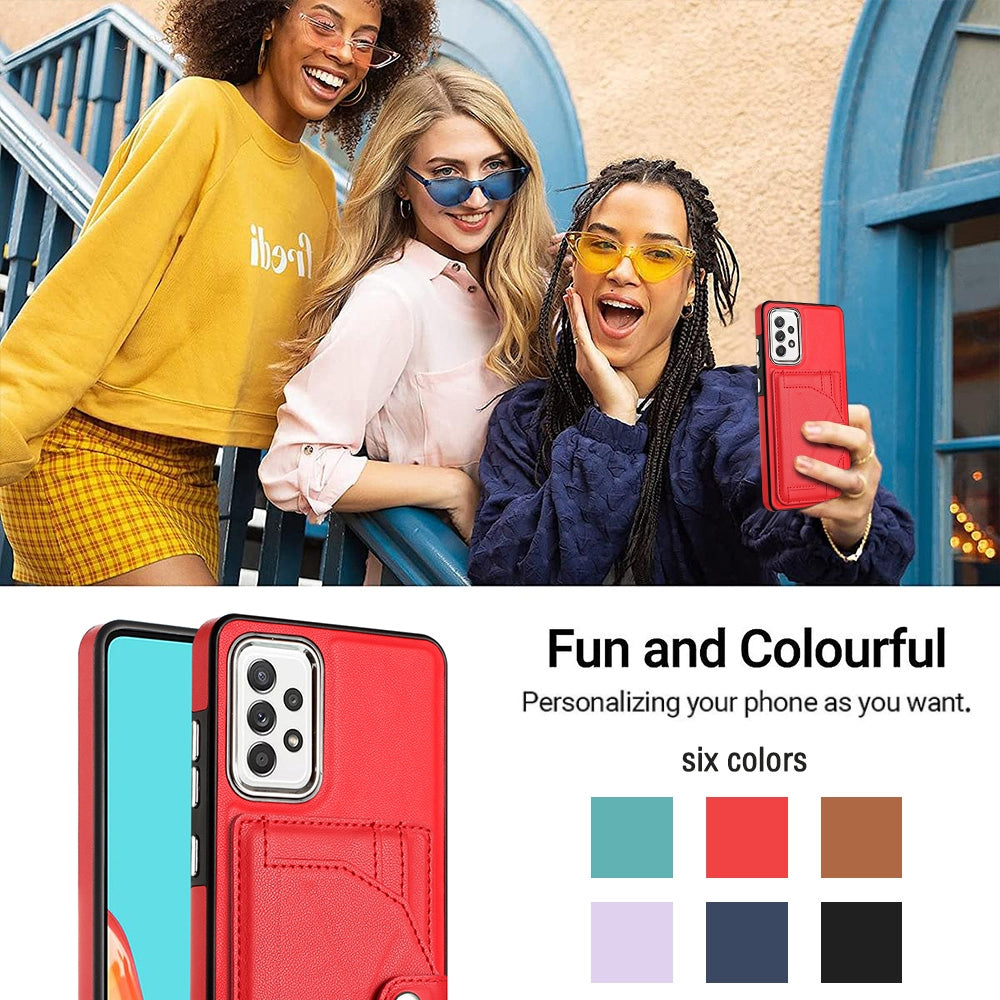 Samsung Galaxy A52 5G Shockproof Leather Phone Case with Card Holder - Stylish, Durable, and Convenient