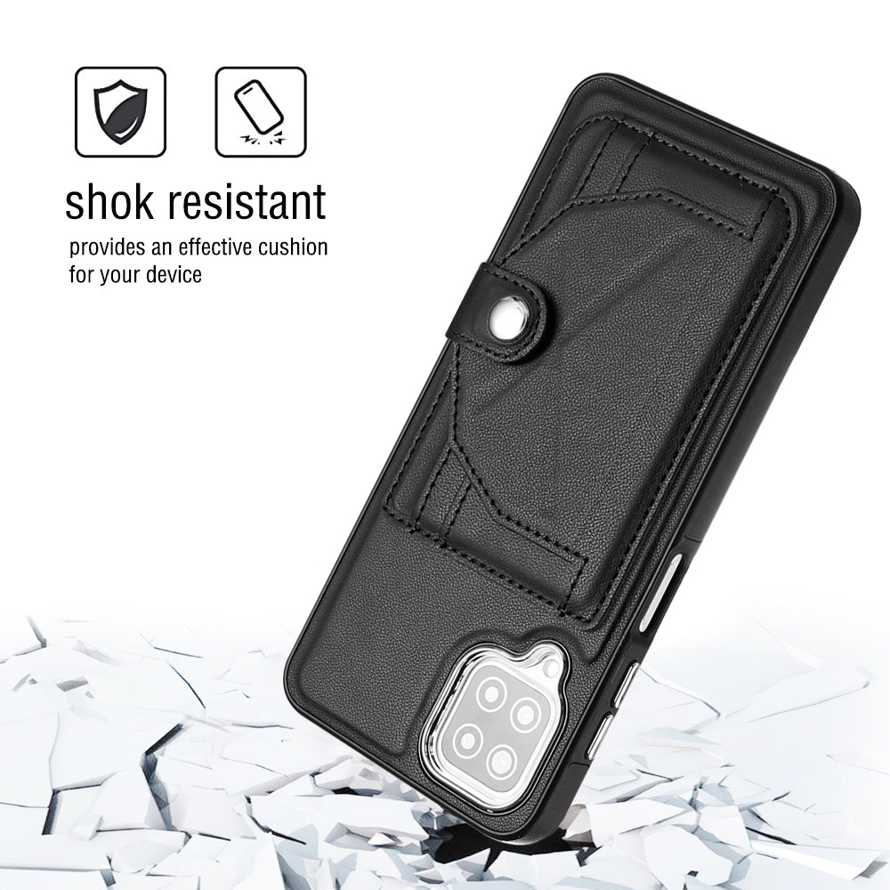 Samsung Galaxy M12 Shockproof Leather Phone Case with Card Holder - Stylish, Durable, and Convenient