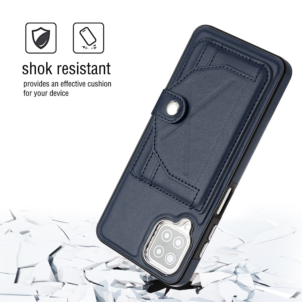 Samsung Galaxy A12 4G Shockproof Leather Phone Case with Card Holder - Stylish, Durable, and Convenient