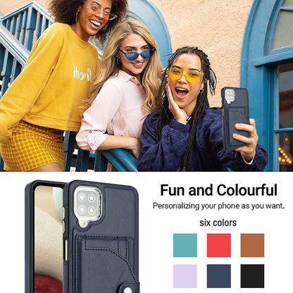 Samsung Galaxy A12 4G Shockproof Leather Phone Case with Card Holder - Stylish, Durable, and Convenient