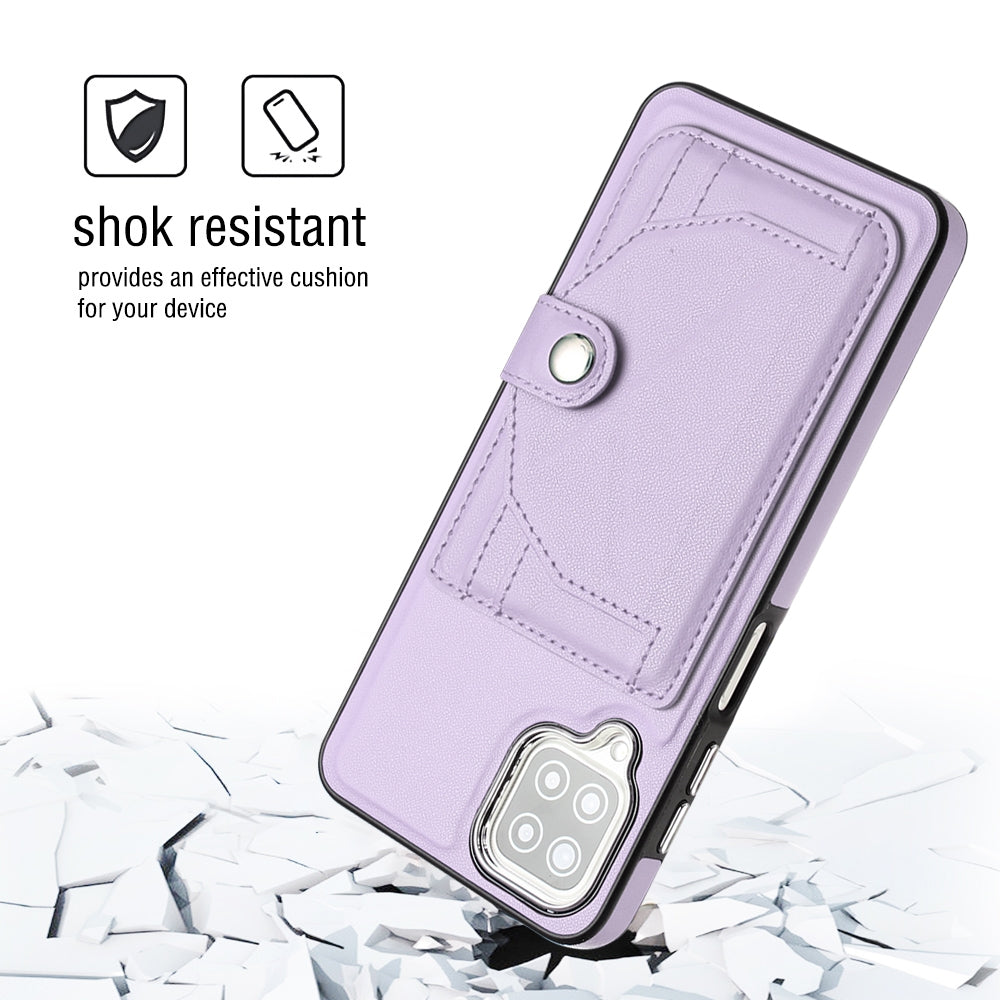 Samsung Galaxy A12 4G Shockproof Leather Phone Case with Card Holder - Stylish, Durable, and Convenient