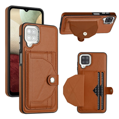 Samsung Galaxy A12 4G Shockproof Leather Phone Case with Card Holder - Stylish, Durable, and Convenient