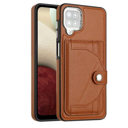 Samsung Galaxy M12 Shockproof Leather Phone Case with Card Holder - Stylish, Durable, and Convenient