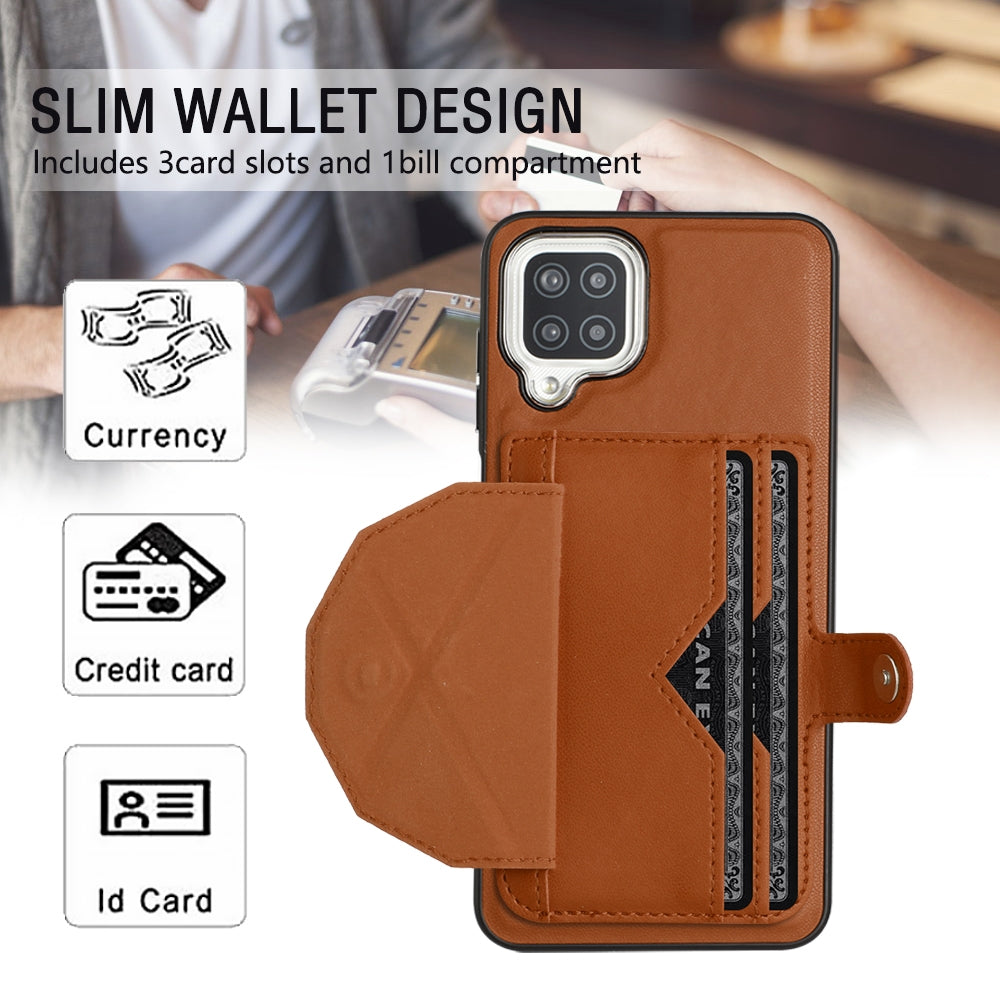 Samsung Galaxy A12 4G Shockproof Leather Phone Case with Card Holder - Stylish, Durable, and Convenient
