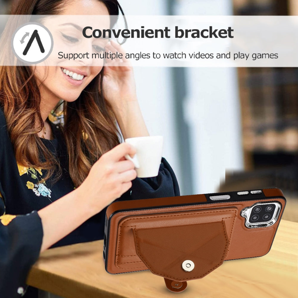 Samsung Galaxy M12 Shockproof Leather Phone Case with Card Holder - Stylish, Durable, and Convenient