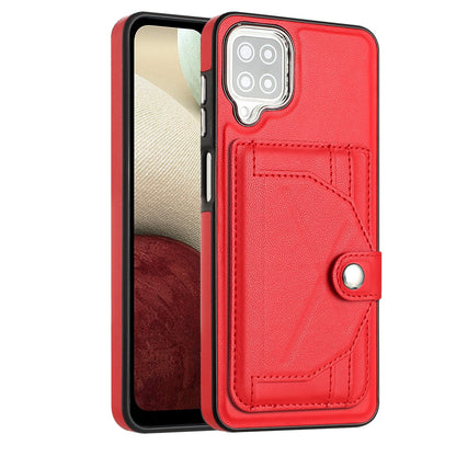 Samsung Galaxy M12 Shockproof Leather Phone Case with Card Holder - Stylish, Durable, and Convenient