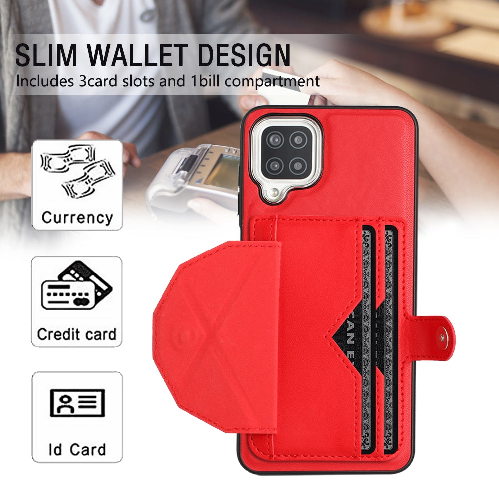 Samsung Galaxy M12 Shockproof Leather Phone Case with Card Holder - Stylish, Durable, and Convenient