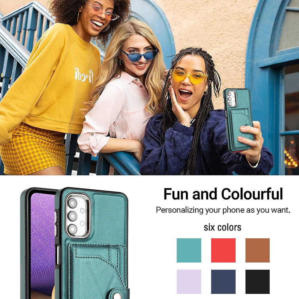 Samsung Galaxy A32 5G Shockproof Leather Phone Case with Card Holder - Stylish, Durable, and Convenient