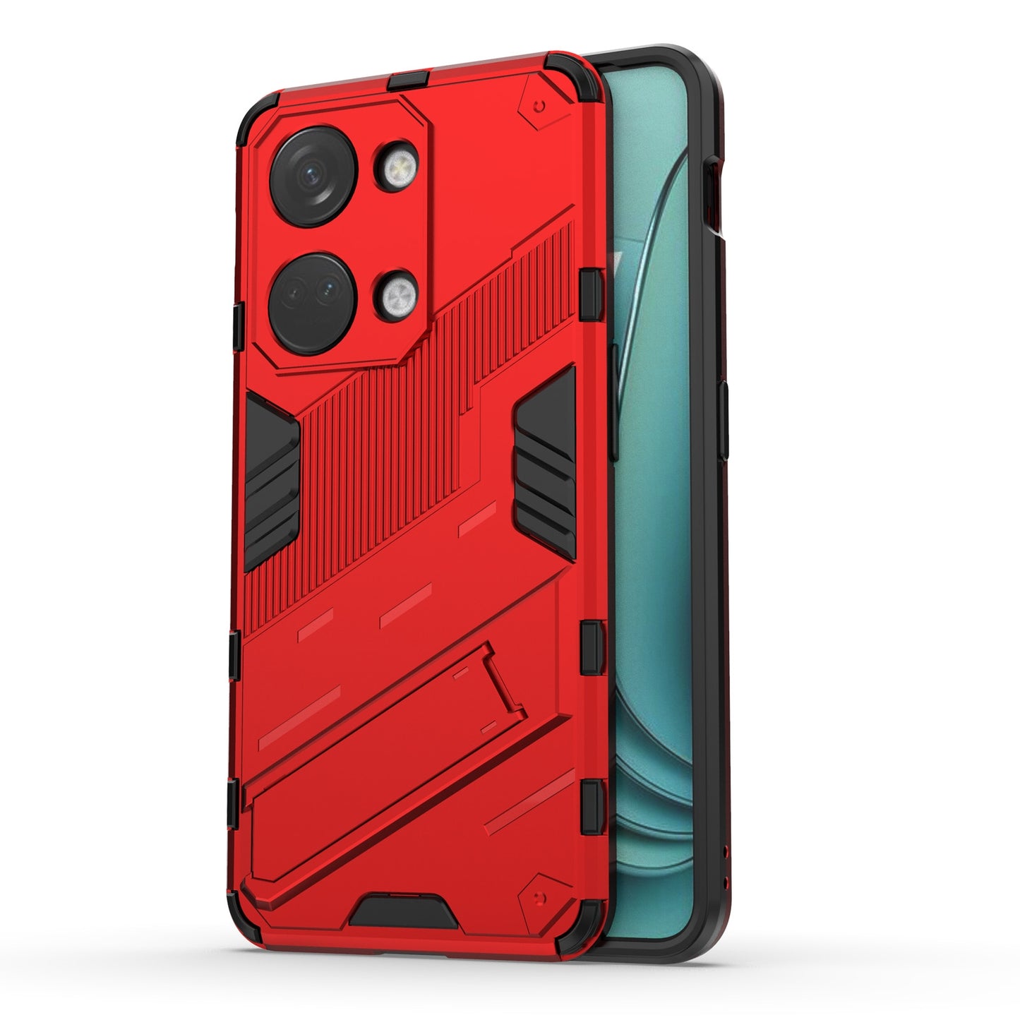 OnePlus Ace 2V Punk Shockproof Phone Case - Punk Armor 2-in-1 PC + TPU with Invisible Holder