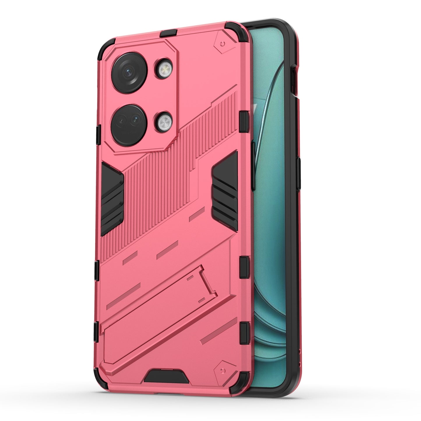 OnePlus Ace 2V Punk Shockproof Phone Case - Punk Armor 2-in-1 PC + TPU with Invisible Holder