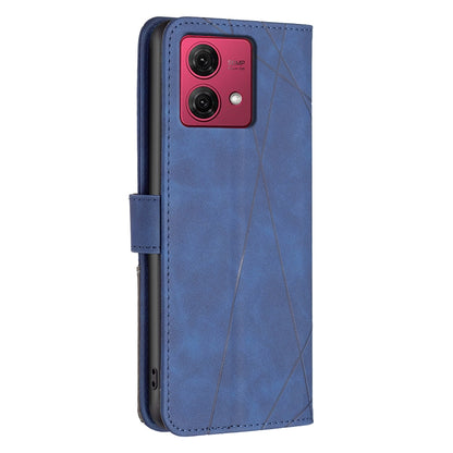Motorola Moto G84 5G Wallet Case – Rhombus Texture PU Leather, Magnetic Buckle, Card Slots, Stand Function, Shockproof Protective Cover