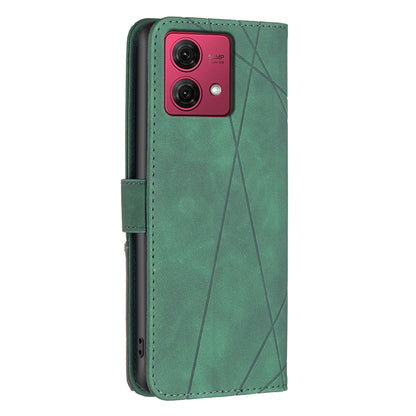 Motorola Moto G84 5G Wallet Case – Rhombus Texture PU Leather, Magnetic Buckle, Card Slots, Stand Function, Shockproof Protective Cover