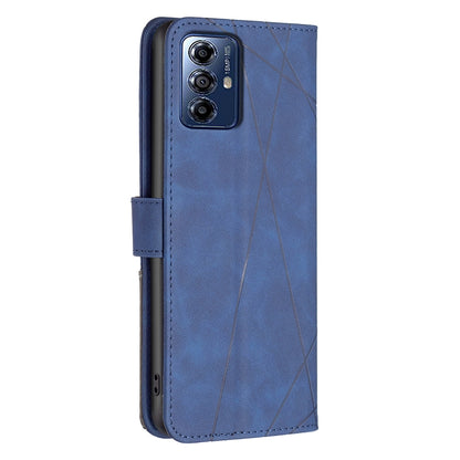 Motorola Moto G Play 2024 Wallet Case – Rhombus Texture PU Leather, Magnetic Buckle, Card Slots, Stand Function, Shockproof Protective Cover
