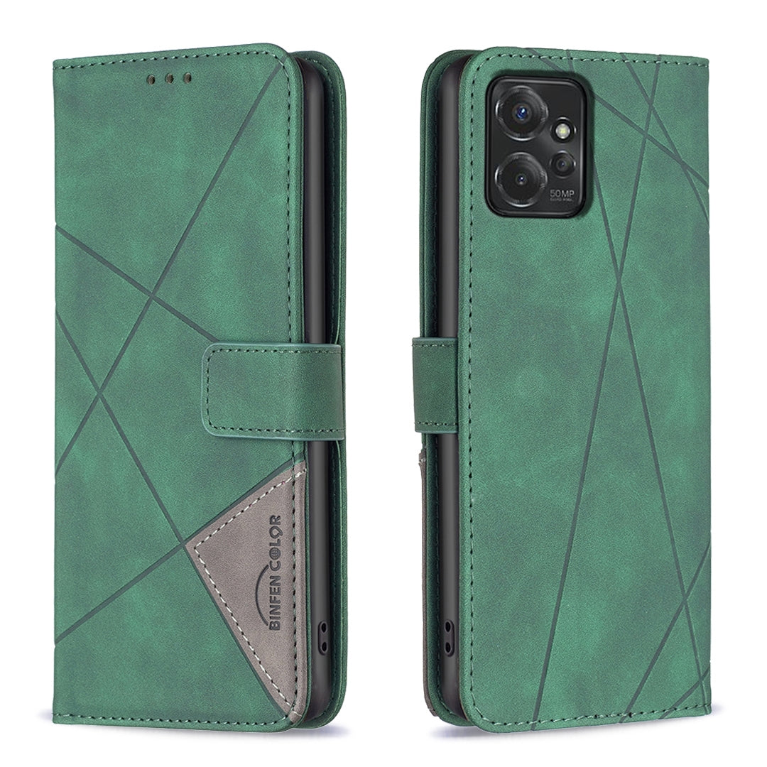 Motorola Moto G Power 5G 2024 Wallet Case – Rhombus Texture PU Leather, Magnetic Buckle, Card Slots, Stand Function, Shockproof Protective Cover