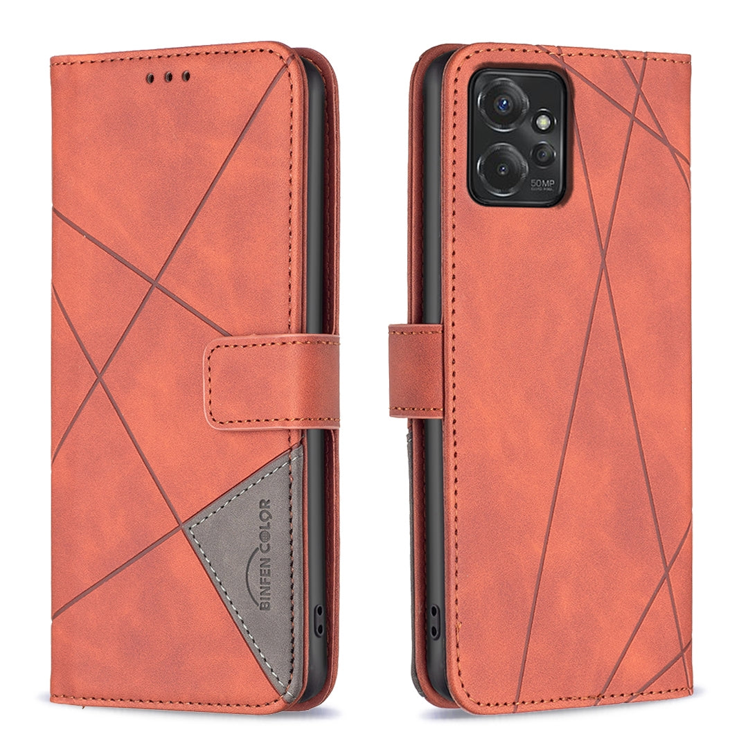 Motorola Moto G Power 5G 2024 Wallet Case – Rhombus Texture PU Leather, Magnetic Buckle, Card Slots, Stand Function, Shockproof Protective Cover