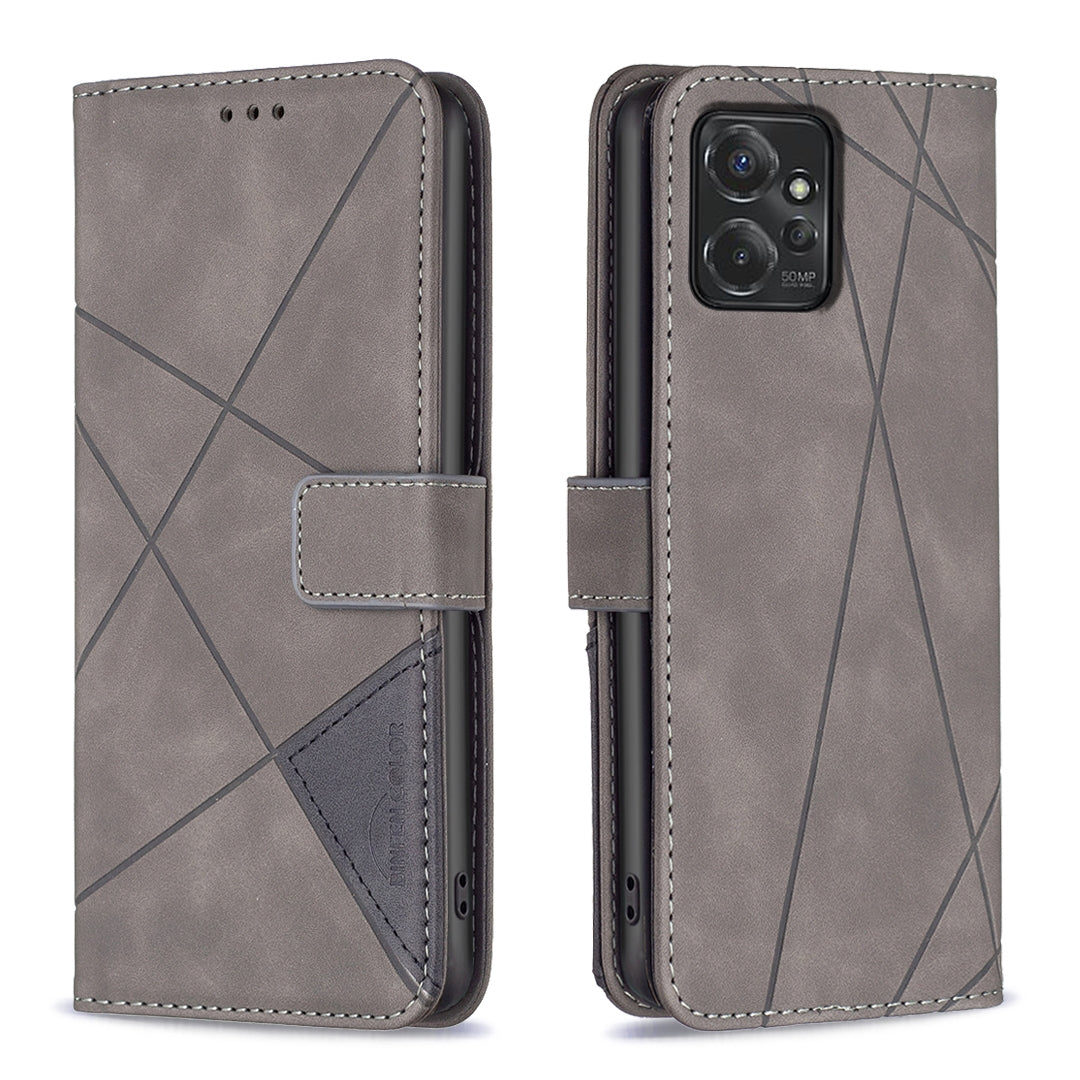 Motorola Moto G Power 5G 2024 Wallet Case – Rhombus Texture PU Leather, Magnetic Buckle, Card Slots, Stand Function, Shockproof Protective Cover
