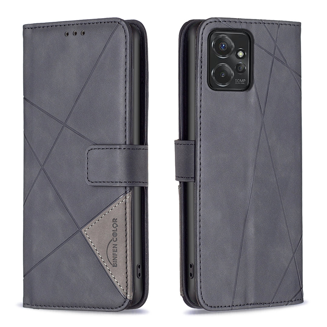 Motorola Moto G Power 5G 2024 Wallet Case – Rhombus Texture PU Leather, Magnetic Buckle, Card Slots, Stand Function, Shockproof Protective Cover