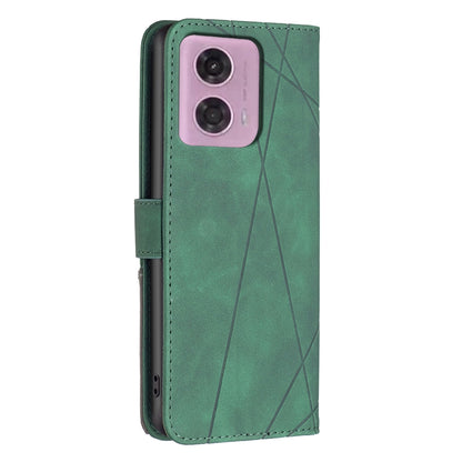 Motorola Moto G45 5G Wallet Case – Rhombus Texture PU Leather, Magnetic Buckle, Card Slots, Stand Function, Shockproof Protective Cover