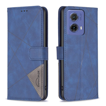 Motorola Moto G85 Wallet Case – Rhombus Texture PU Leather, Magnetic Buckle, Card Slots, Stand Function, Shockproof Protective Cover