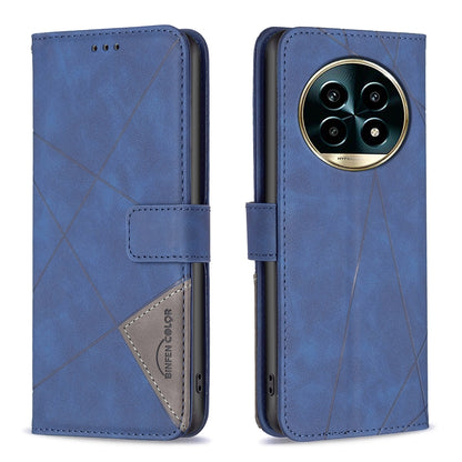 Realme 13 Pro 5G Wallet Case – Rhombus Texture PU Leather, Magnetic Buckle, Card Slots, Stand Function, Shockproof Protective Cover