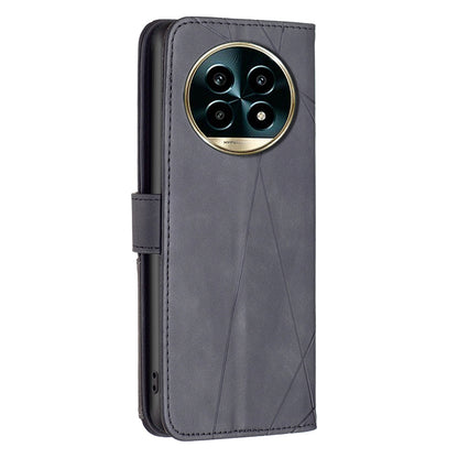 Realme 13 Pro 5G Wallet Case – Rhombus Texture PU Leather, Magnetic Buckle, Card Slots, Stand Function, Shockproof Protective Cover