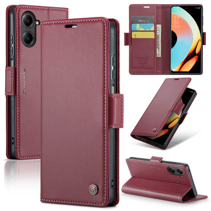 Realme 10 Pro 5G Leather Wallet Case - RFID Blocking, Stand Function, Card Slots