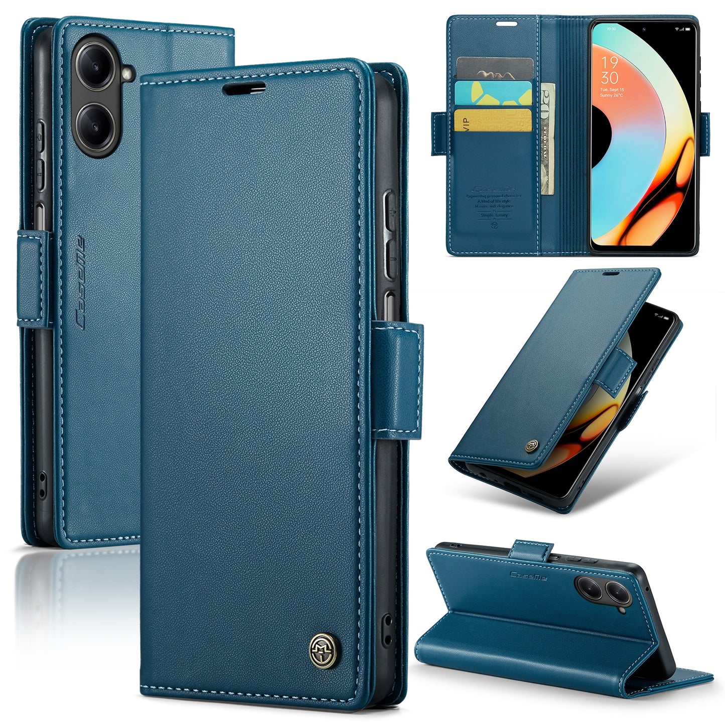 Realme 10 Pro 5G Leather Wallet Case - RFID Blocking, Stand Function, Card Slots