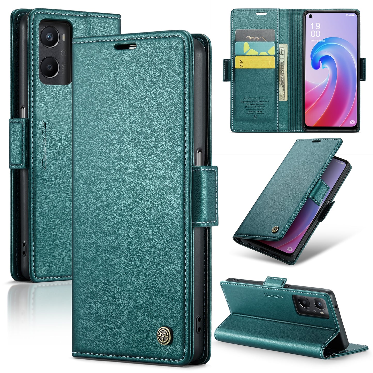 Realme 9i 4G Leather Wallet Case - RFID Blocking, Stand Function, Card Slots