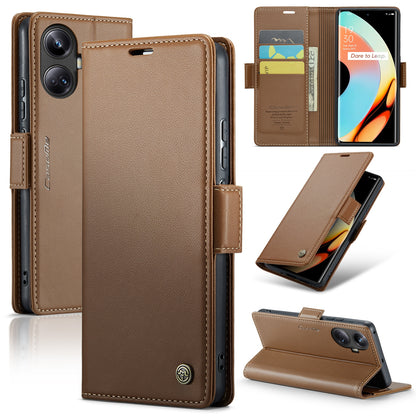 Realme 10 Pro+ Leather Wallet Case - RFID Blocking, Stand Function, Card Slots