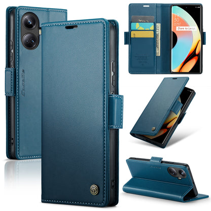 Realme 10 Pro+ Leather Wallet Case - RFID Blocking, Stand Function, Card Slots