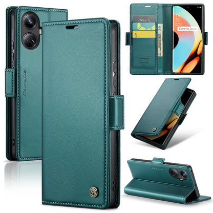 Realme 10 Pro+ Leather Wallet Case - RFID Blocking, Stand Function, Card Slots