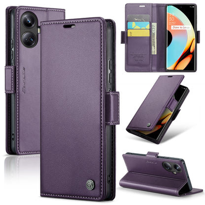 Realme 10 Pro+ Leather Wallet Case - RFID Blocking, Stand Function, Card Slots