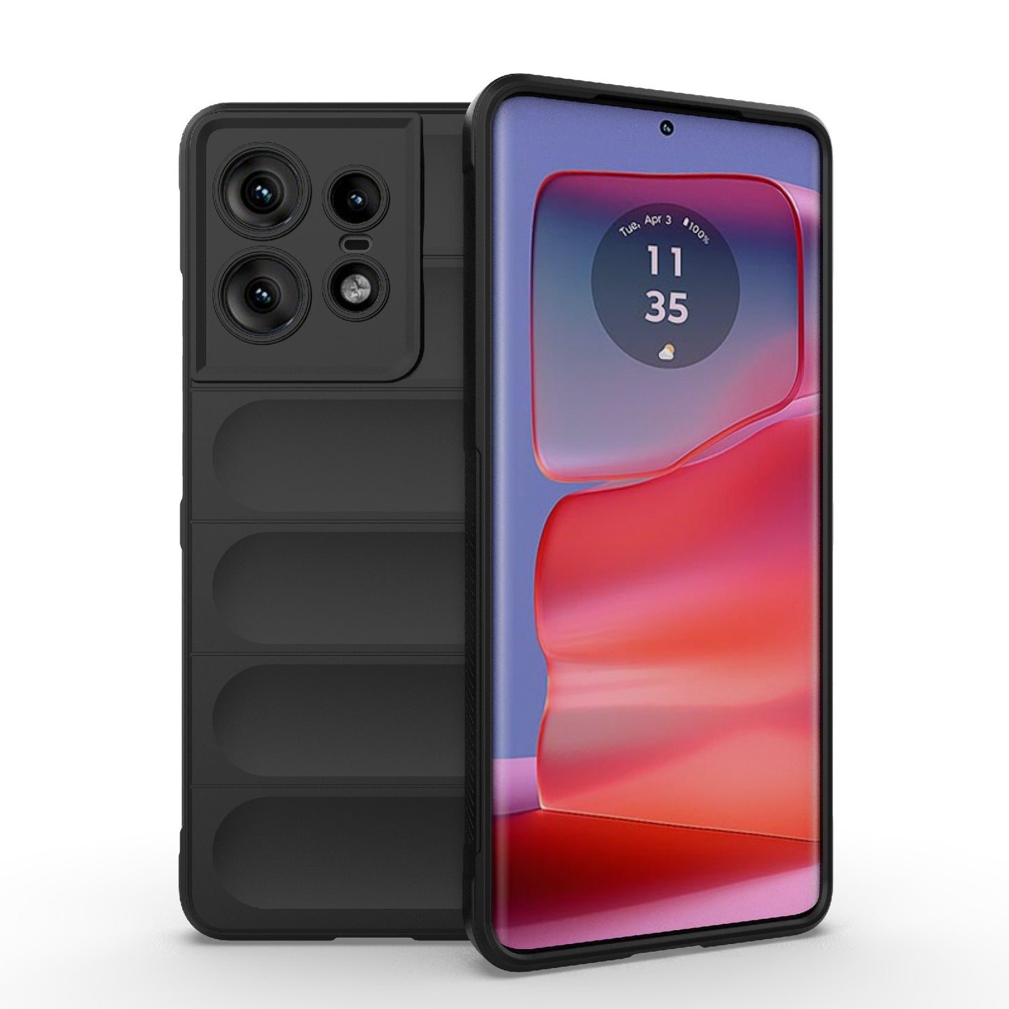Motorola Edge 50 Pro 5G Global Magic Shield TPU + Flannel Phone Case: Durable, Non-toxic, Easy Access, Stylish Design