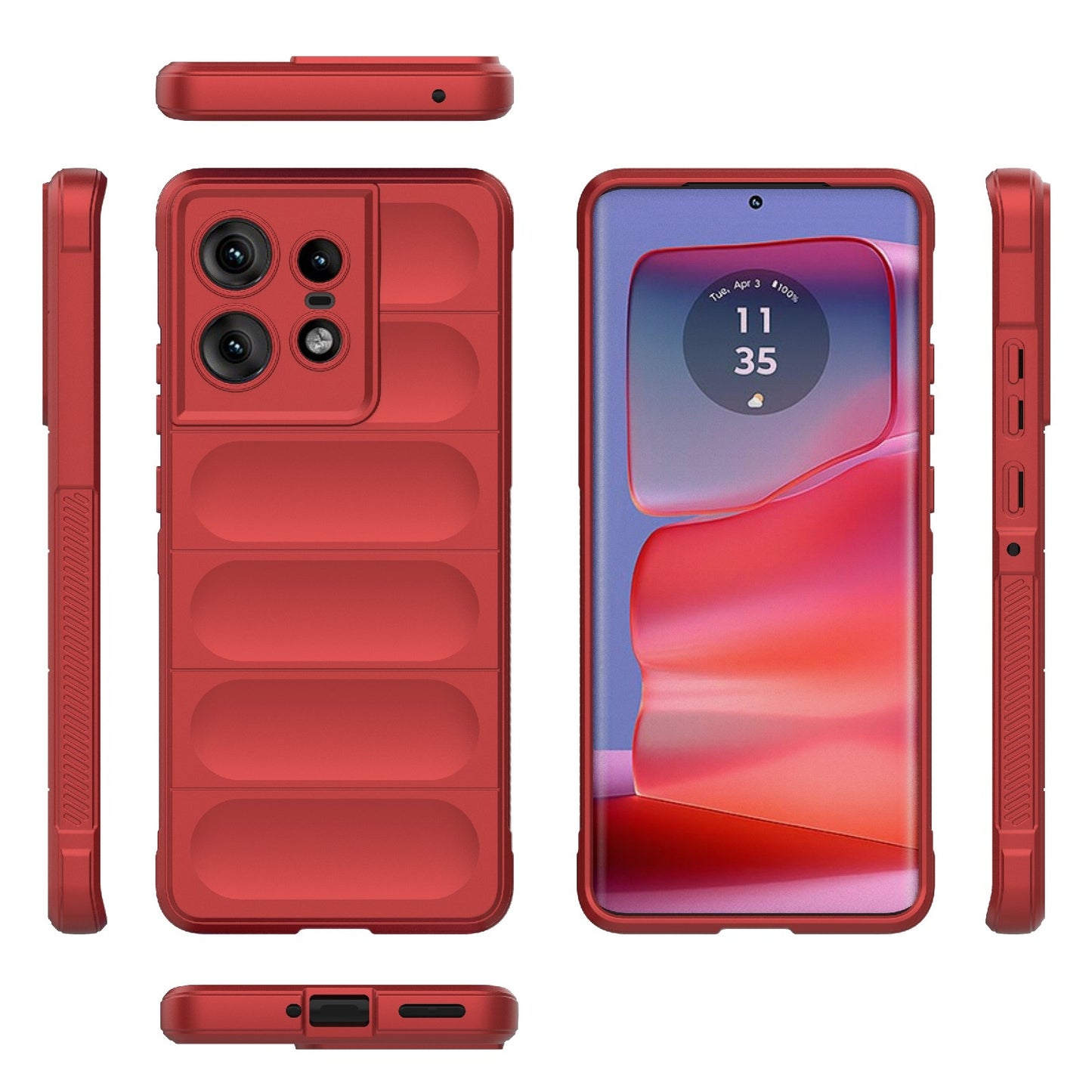 Motorola Edge 50 Pro 5G Global Magic Shield TPU + Flannel Phone Case: Durable, Non-toxic, Easy Access, Stylish Design