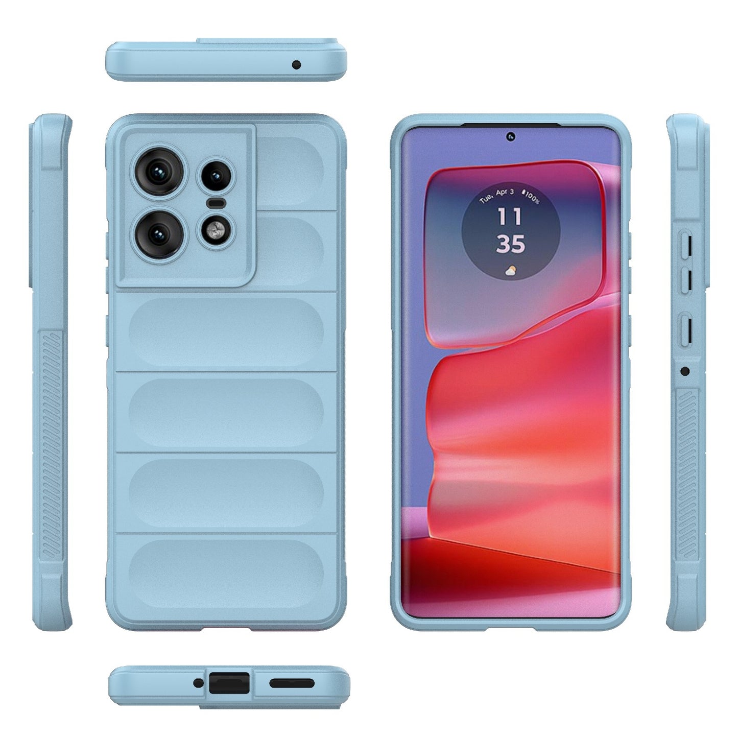 Motorola Edge 50 Pro 5G Global Magic Shield TPU + Flannel Phone Case: Durable, Non-toxic, Easy Access, Stylish Design