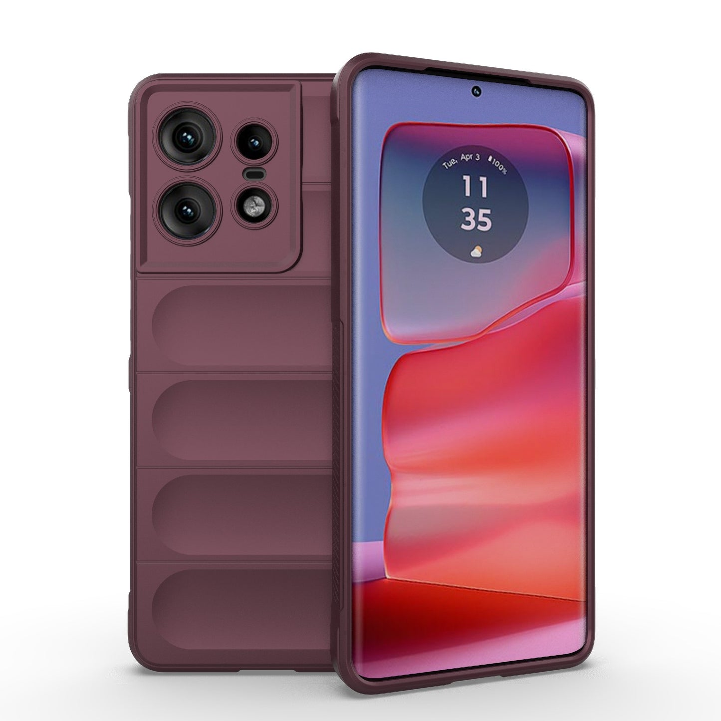 Motorola Edge 50 Pro 5G Global Magic Shield TPU + Flannel Phone Case: Durable, Non-toxic, Easy Access, Stylish Design