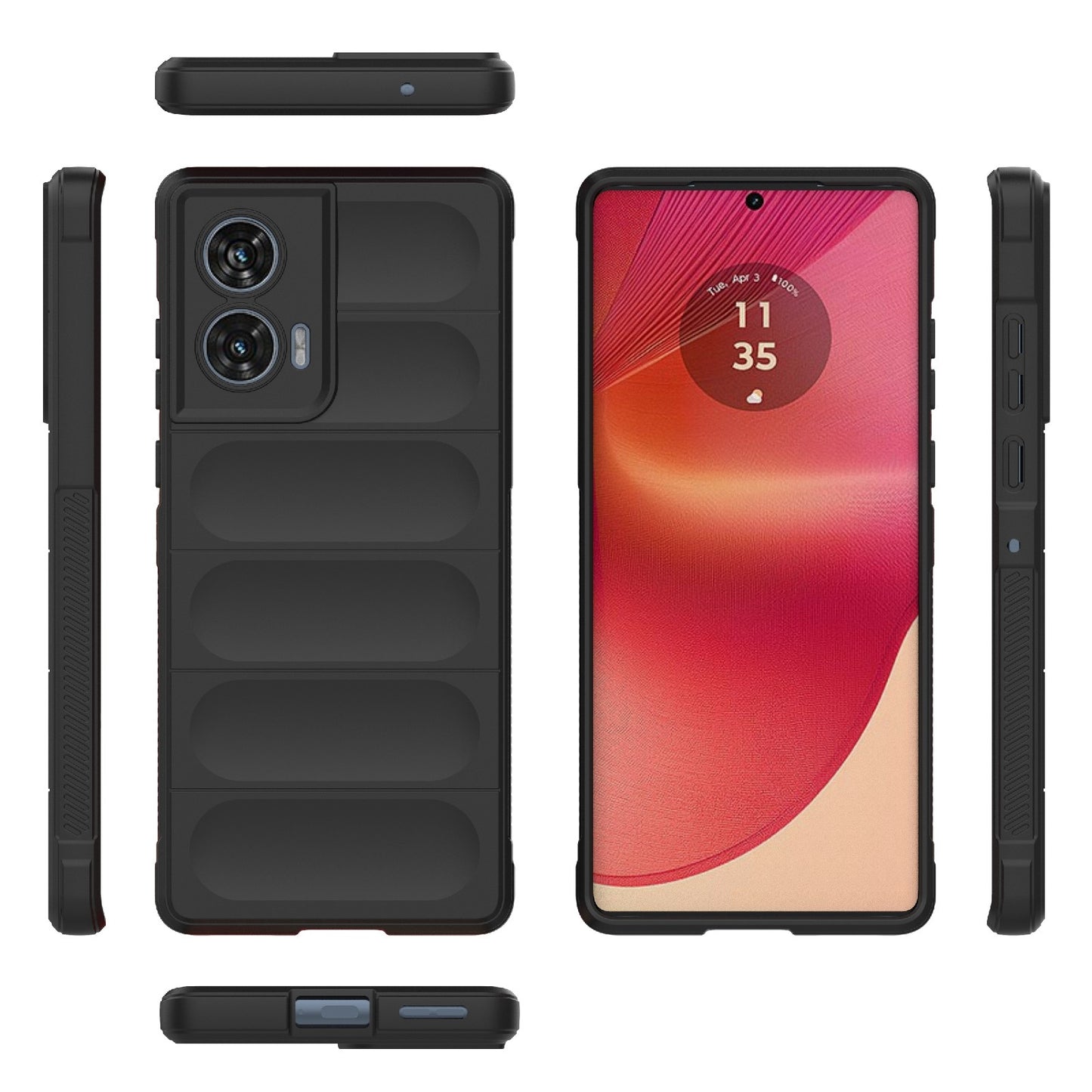 Motorola Edge 50 Fusion 5G Global Magic Shield TPU + Flannel Phone Case: Durable, Non-toxic, Easy Access, Stylish Design