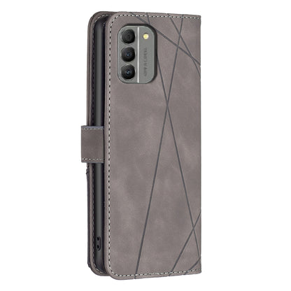 Nokia G310 Wallet Case – Rhombus Texture PU Leather, Magnetic Buckle, Card Slots, Stand Function, Shockproof Protective Cover