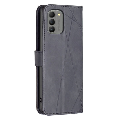 Nokia G310 Wallet Case – Rhombus Texture PU Leather, Magnetic Buckle, Card Slots, Stand Function, Shockproof Protective Cover