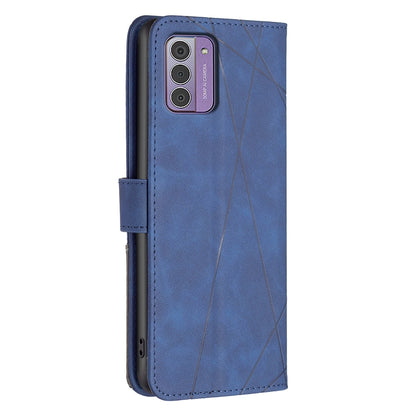 Nokia G42 Wallet Case – Rhombus Texture PU Leather, Magnetic Buckle, Card Slots, Stand Function, Shockproof Protective Cover