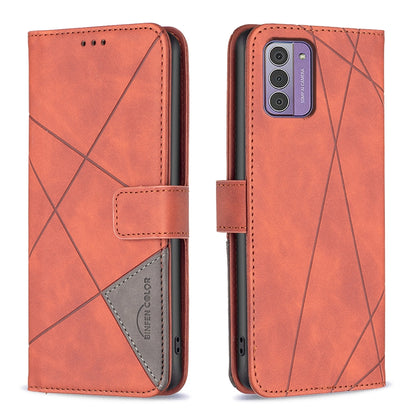Nokia G42 Wallet Case – Rhombus Texture PU Leather, Magnetic Buckle, Card Slots, Stand Function, Shockproof Protective Cover