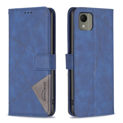 Nokia C110 Wallet Case – Rhombus Texture PU Leather, Magnetic Buckle, Card Slots, Stand Function, Shockproof Protective Cover