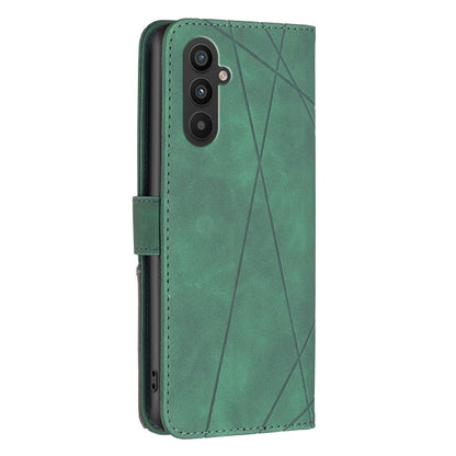 Samsung Galaxy A25 5G Wallet Case – Rhombus Texture PU Leather, Magnetic Buckle, Card Slots, Stand Function, Shockproof Protective Cover