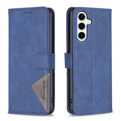 Samsung Galaxy S23 FE 5G Wallet Case – Rhombus Texture PU Leather, Magnetic Buckle, Card Slots, Stand Function, Shockproof Protective Cover