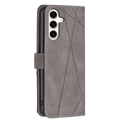 Samsung Galaxy S23 FE 5G Wallet Case – Rhombus Texture PU Leather, Magnetic Buckle, Card Slots, Stand Function, Shockproof Protective Cover
