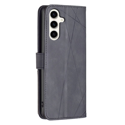 Samsung Galaxy S23 FE 5G Wallet Case – Rhombus Texture PU Leather, Magnetic Buckle, Card Slots, Stand Function, Shockproof Protective Cover